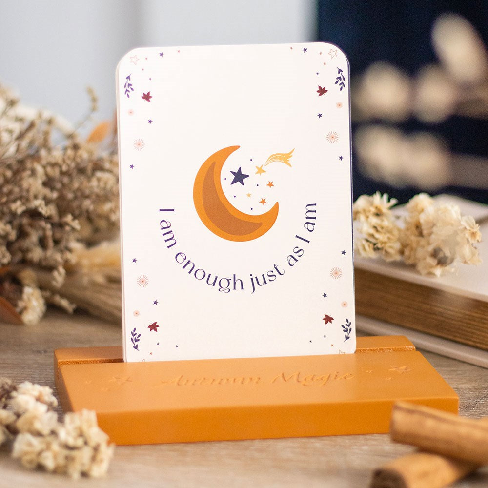 AUTUMN MAGIC AFFIRMATION CARDS WITH WOODEN STAND