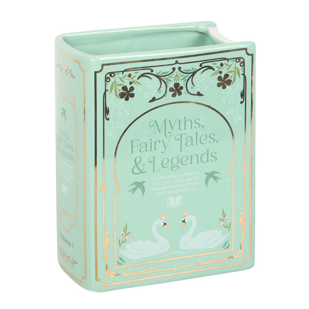 GREEN BOOK SHAPED VASE