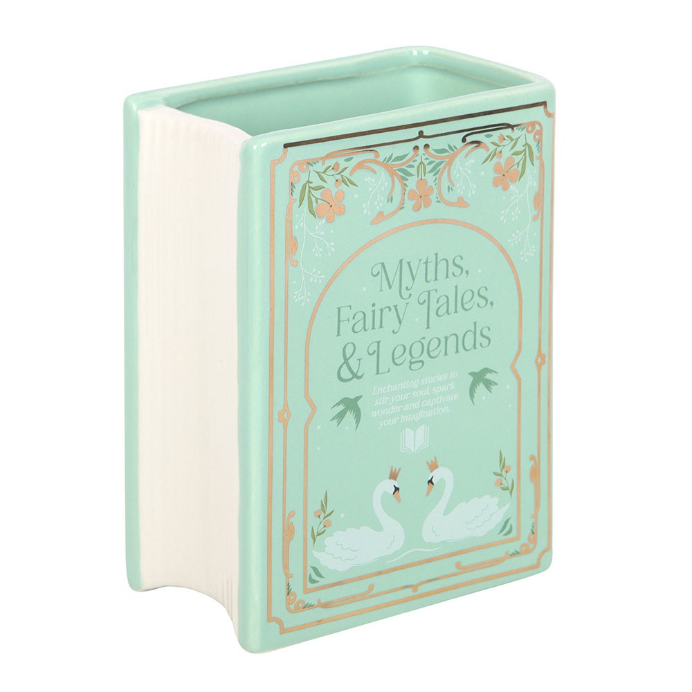 GREEN BOOK SHAPED VASE