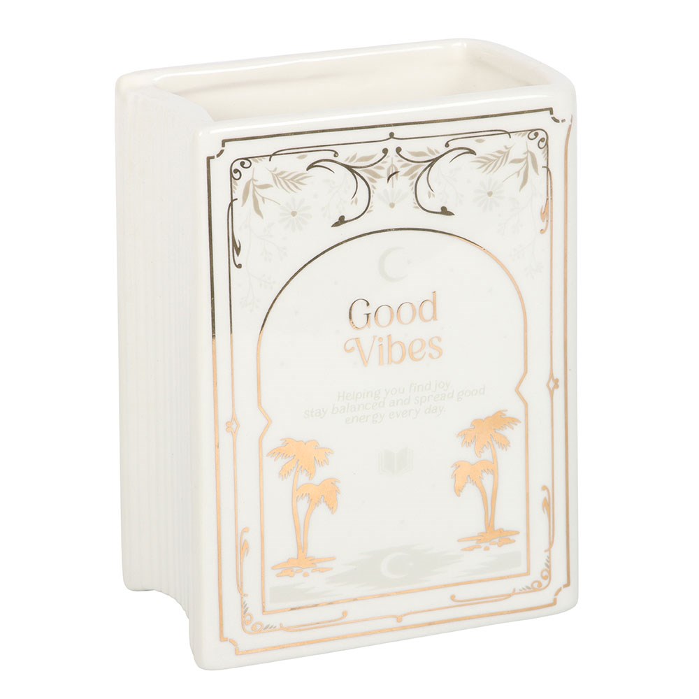 WHITE BOOK SHAPED VASE