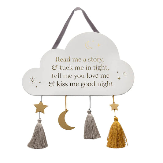 BAMBINO WOOD & METAL CLOUD PLAQUE "GOODNIGHT" 29CM