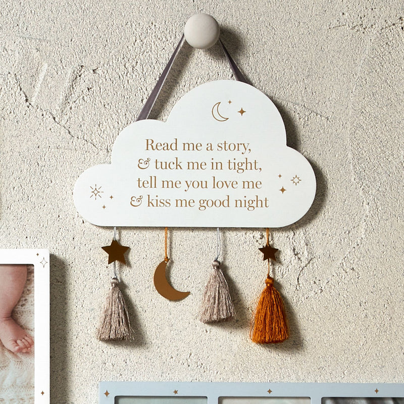 BAMBINO WOOD & METAL CLOUD PLAQUE "GOODNIGHT" 29CM
