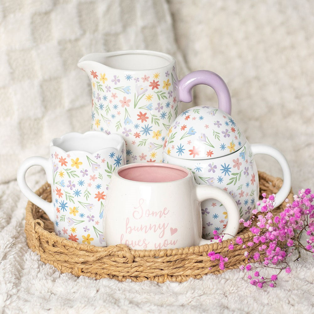 SPRING FLORAL PRINT SCALLOPED MUG
