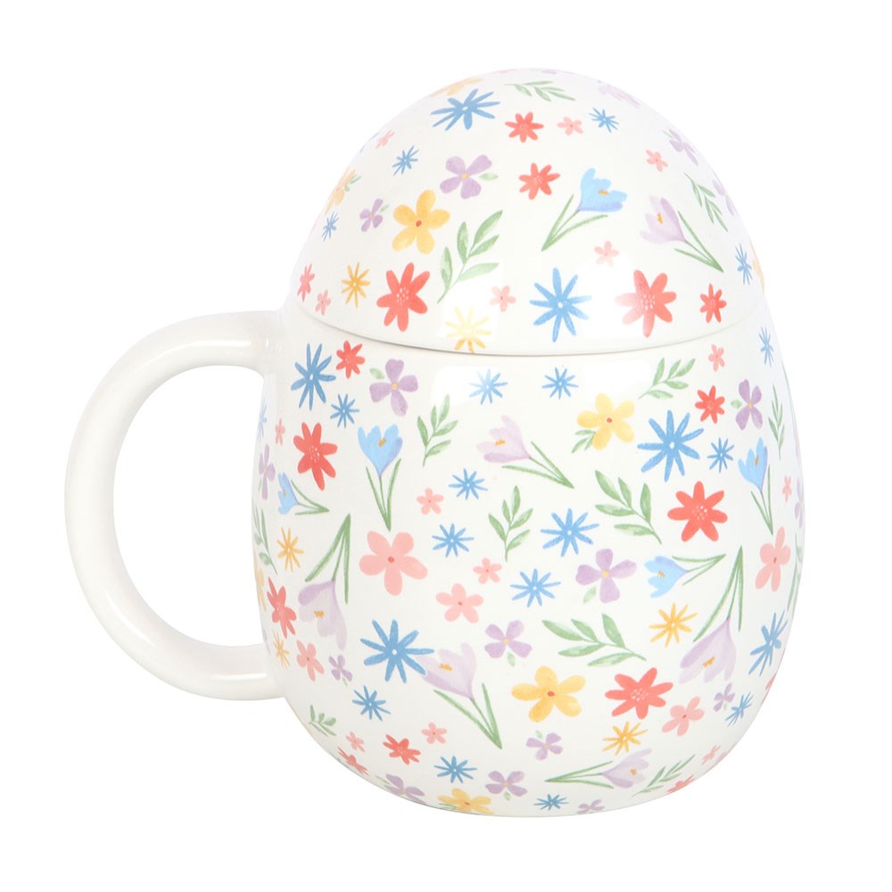 SPRING FLORAL PRINT EGG SHAPED MUG
