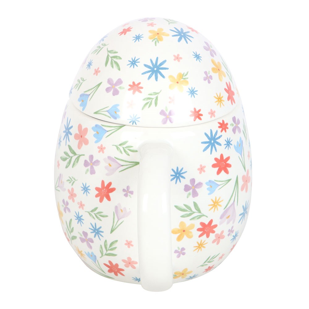 SPRING FLORAL PRINT EGG SHAPED MUG