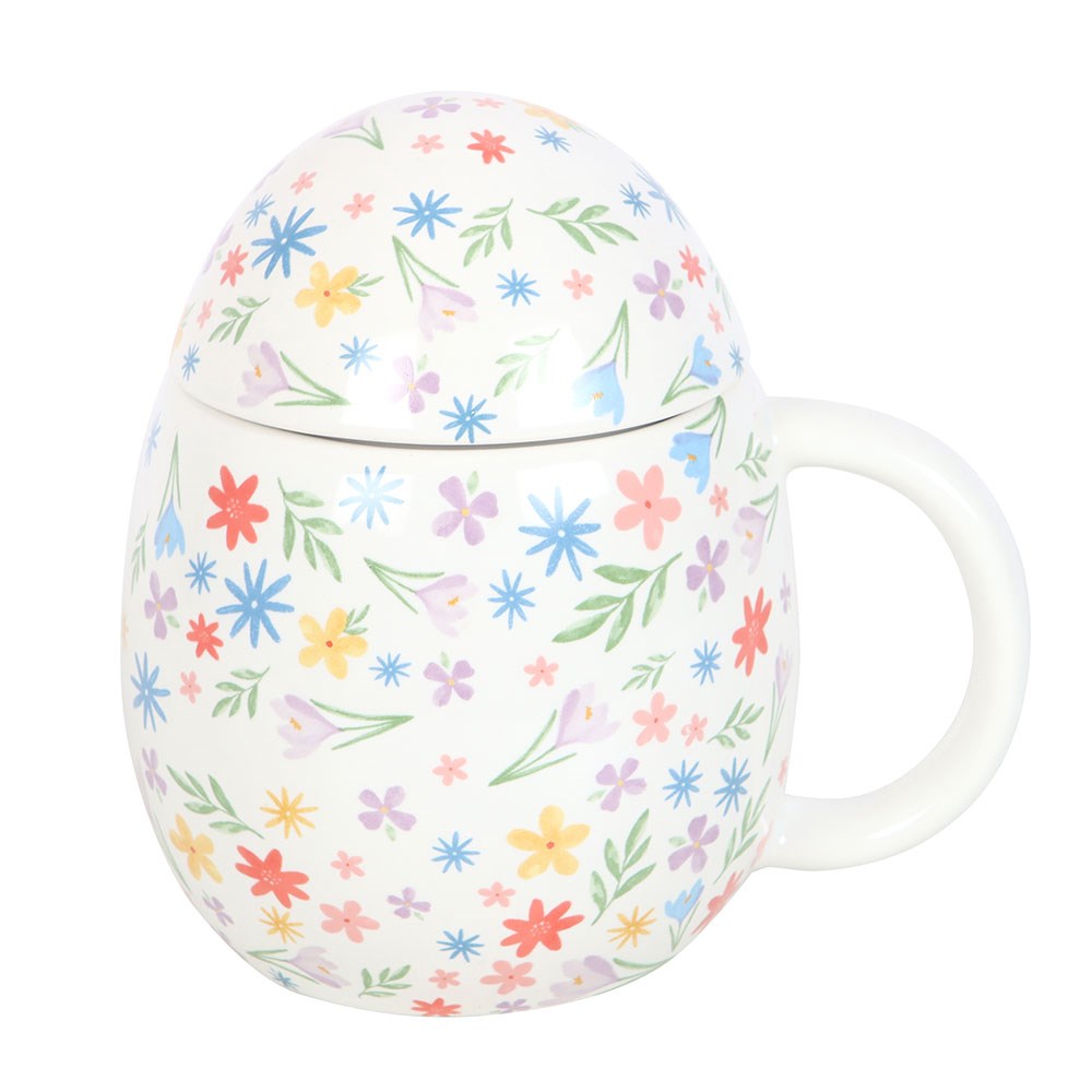 SPRING FLORAL PRINT EGG SHAPED MUG