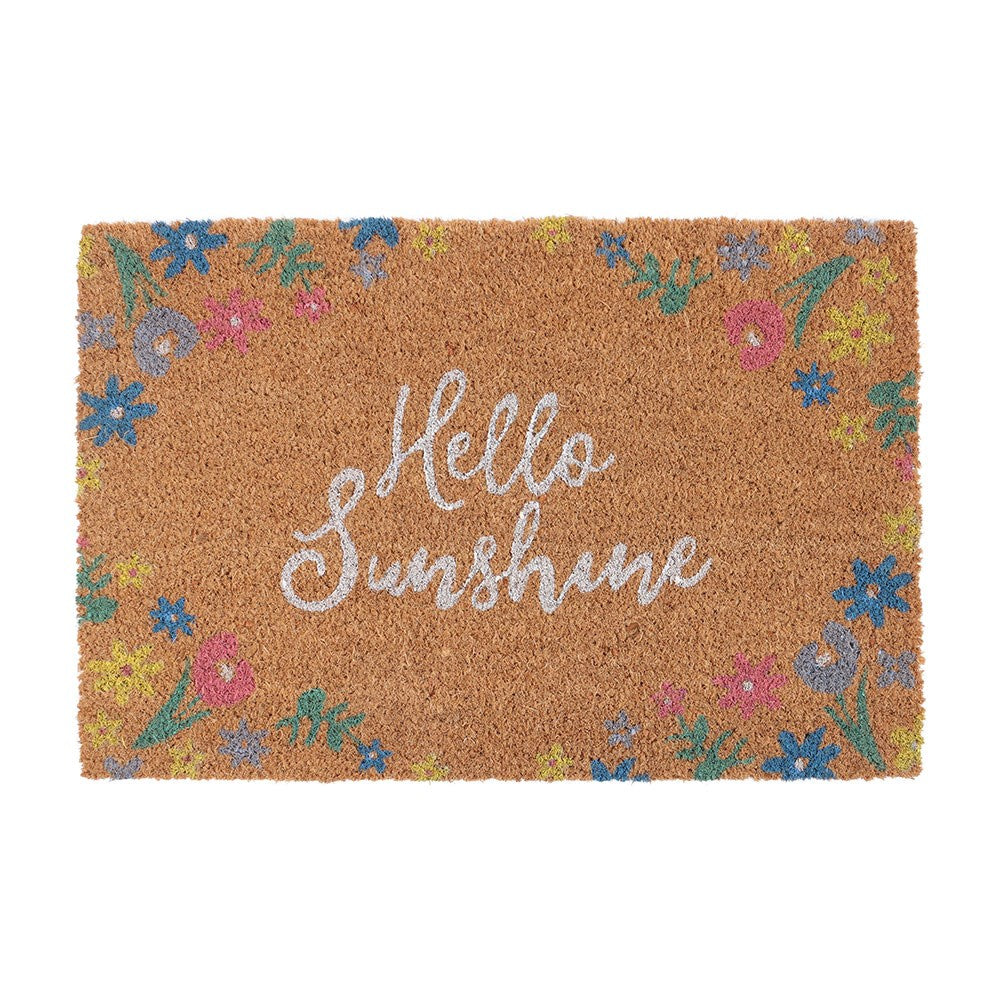 NATURAL FLORAL HELLO SUNSHINE DOORMAT
