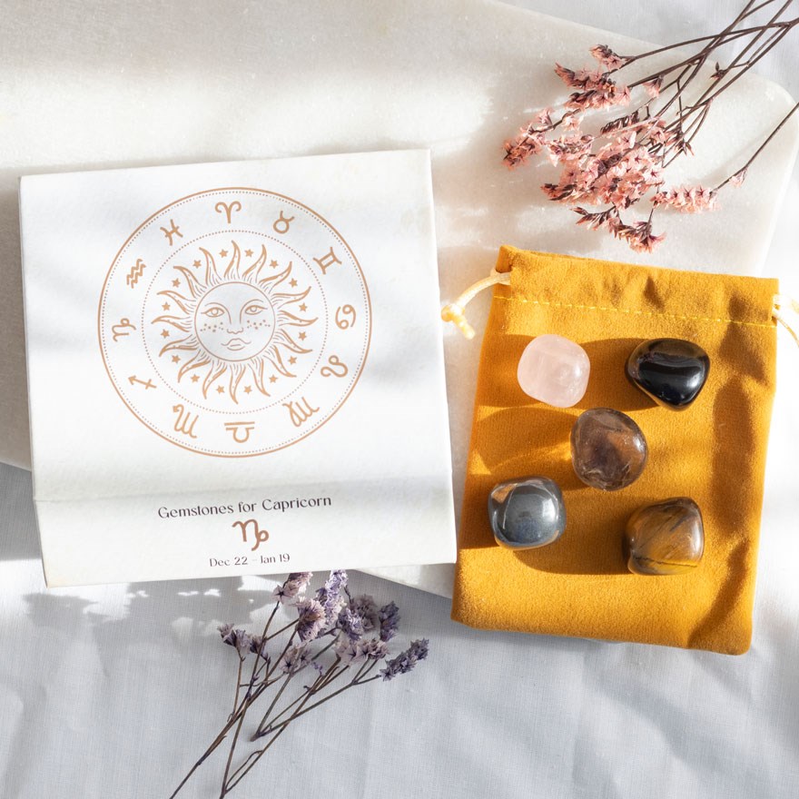 CAPRICORN CRYSTAL TUMBLESTONE SET
