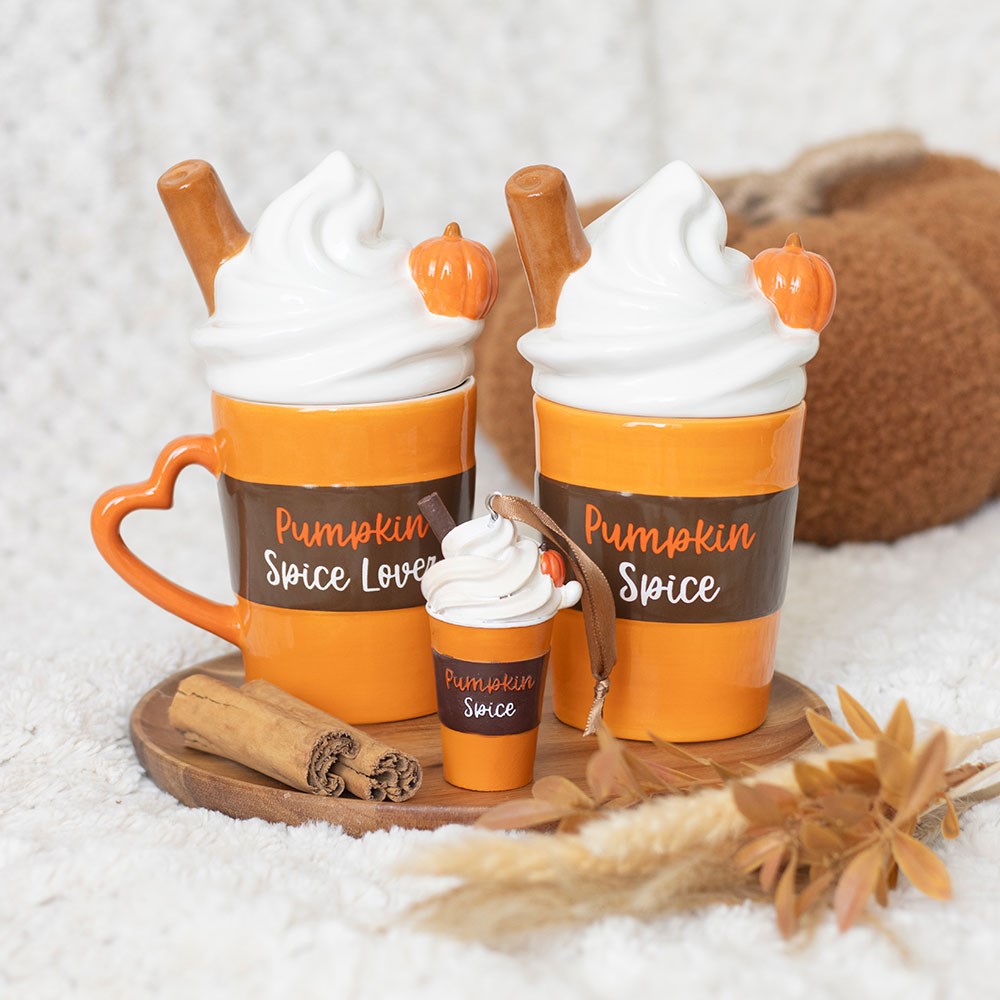 PUMPKIN SPICE LATTE SHAPED LIDDED MUG