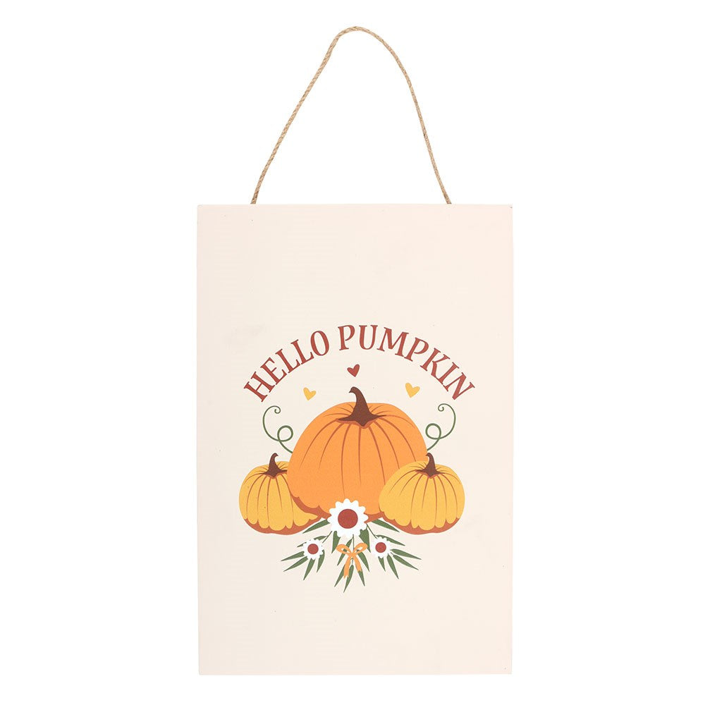 AUTUMN DAYS HELLO PUMPKIN HANGING SIGN