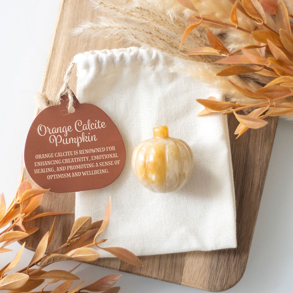PUMPKIN SHAPED ORANGE CALCITE CRYSTAL