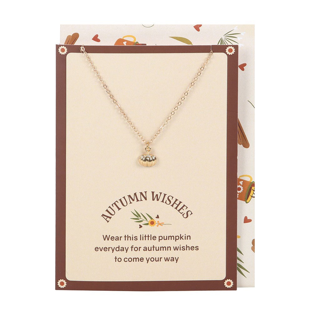PUMPKIN NECKLACE ON GREETING CARD