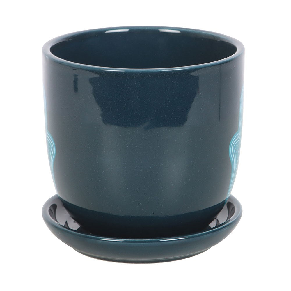 HAND OF HAMSA CERAMIC PLANT POT