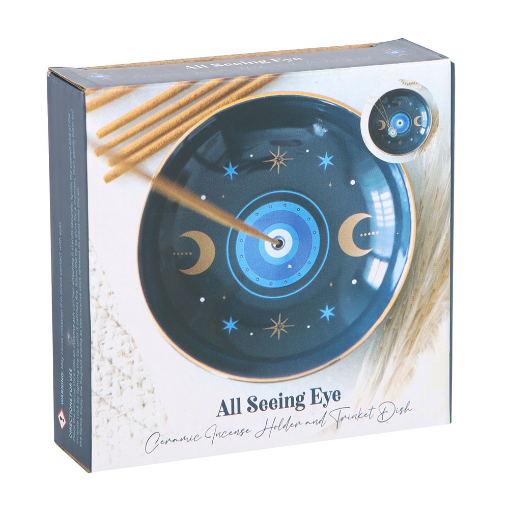 BLUE ALL SEEING EYE PRINT INCENSE HOLDER