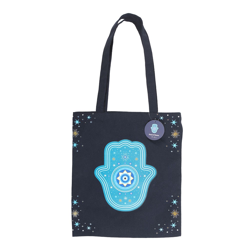 HAND OF HAMSA POLYCOTTON TOTE BAG