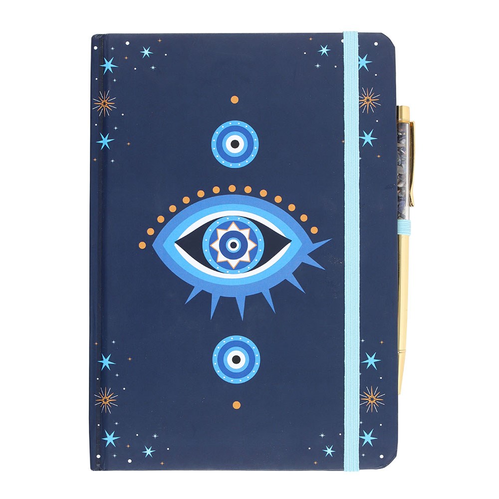 ALL SEEING EYE A5 NOTEBOOK WITH CRYSTAL CHIP PEN
