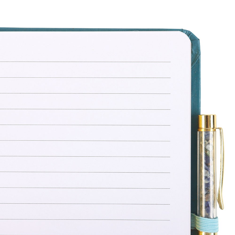 HAND OF HAMSA A5 NOTEBOOK WITH CRYSTAL CHIP PEN