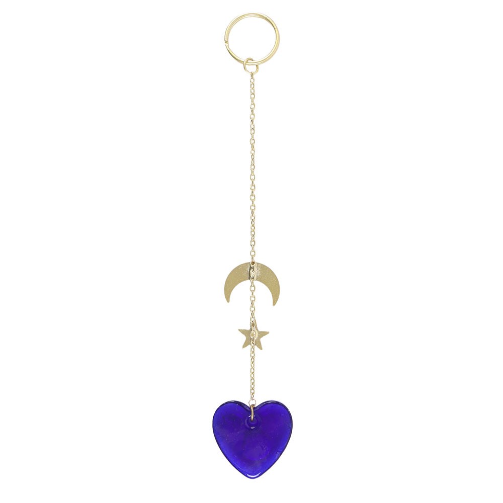ALL SEEING EYE GLASS HEART HANGING DECORATION