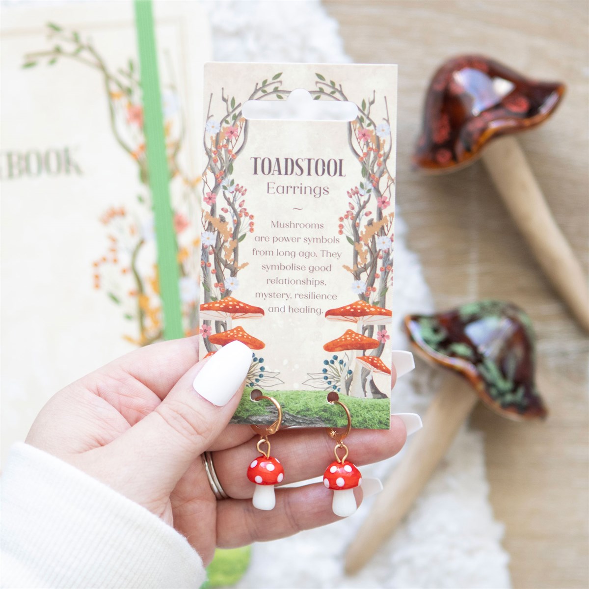 TOADSTOOL DANGLE EARRINGS