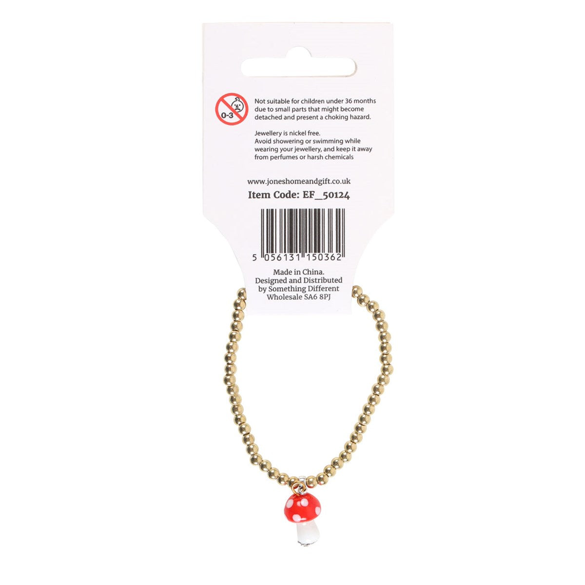 TOADSTOOL BEADED CHARM BRACELET