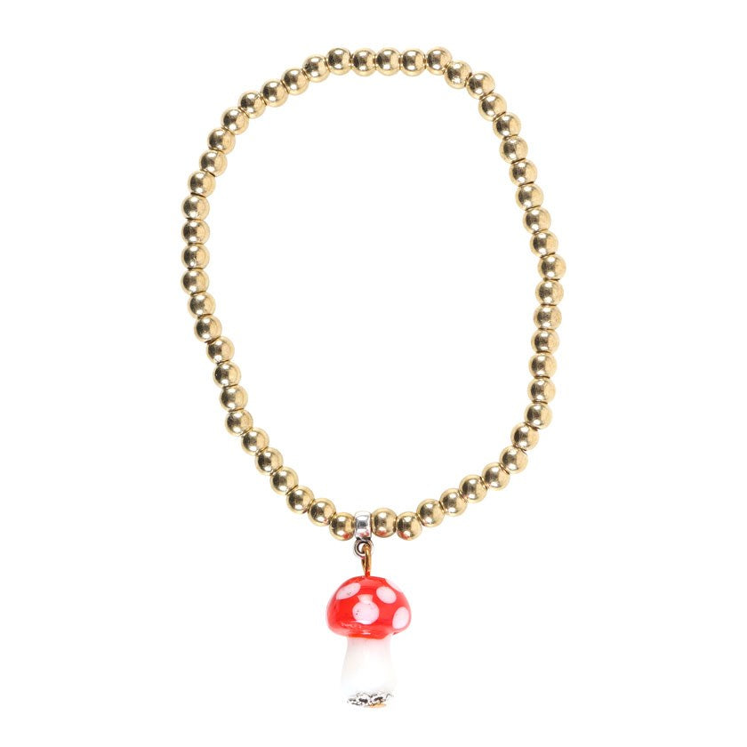 TOADSTOOL BEADED CHARM BRACELET