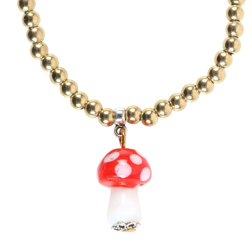TOADSTOOL BEADED CHARM BRACELET