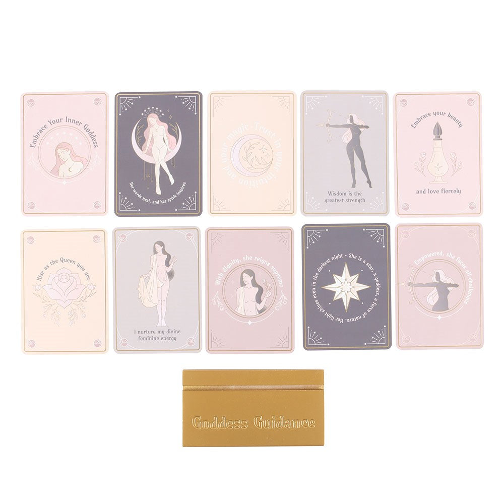 GODDESS ENERGY AFFIRMATION CARDS WITH WOODEN STAND