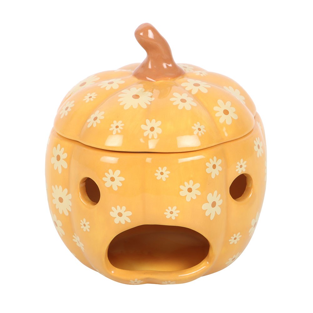 GROOVY FLORAL PUMPKIN OIL BURNER