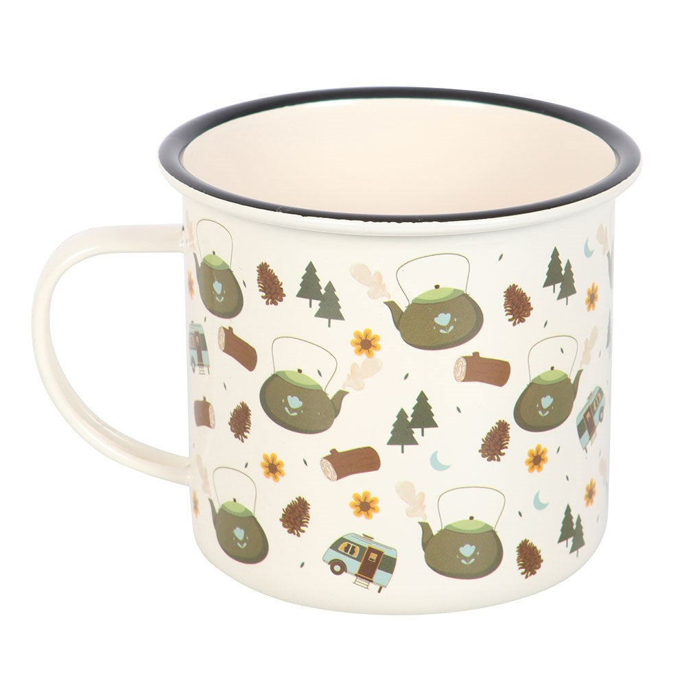 CAMPING PRINT ENAMEL MUG