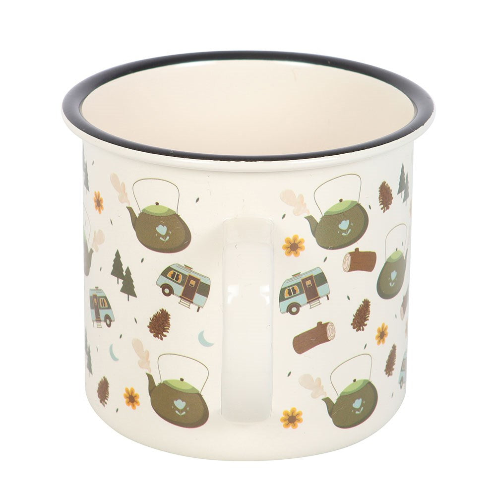 CAMPING PRINT ENAMEL MUG