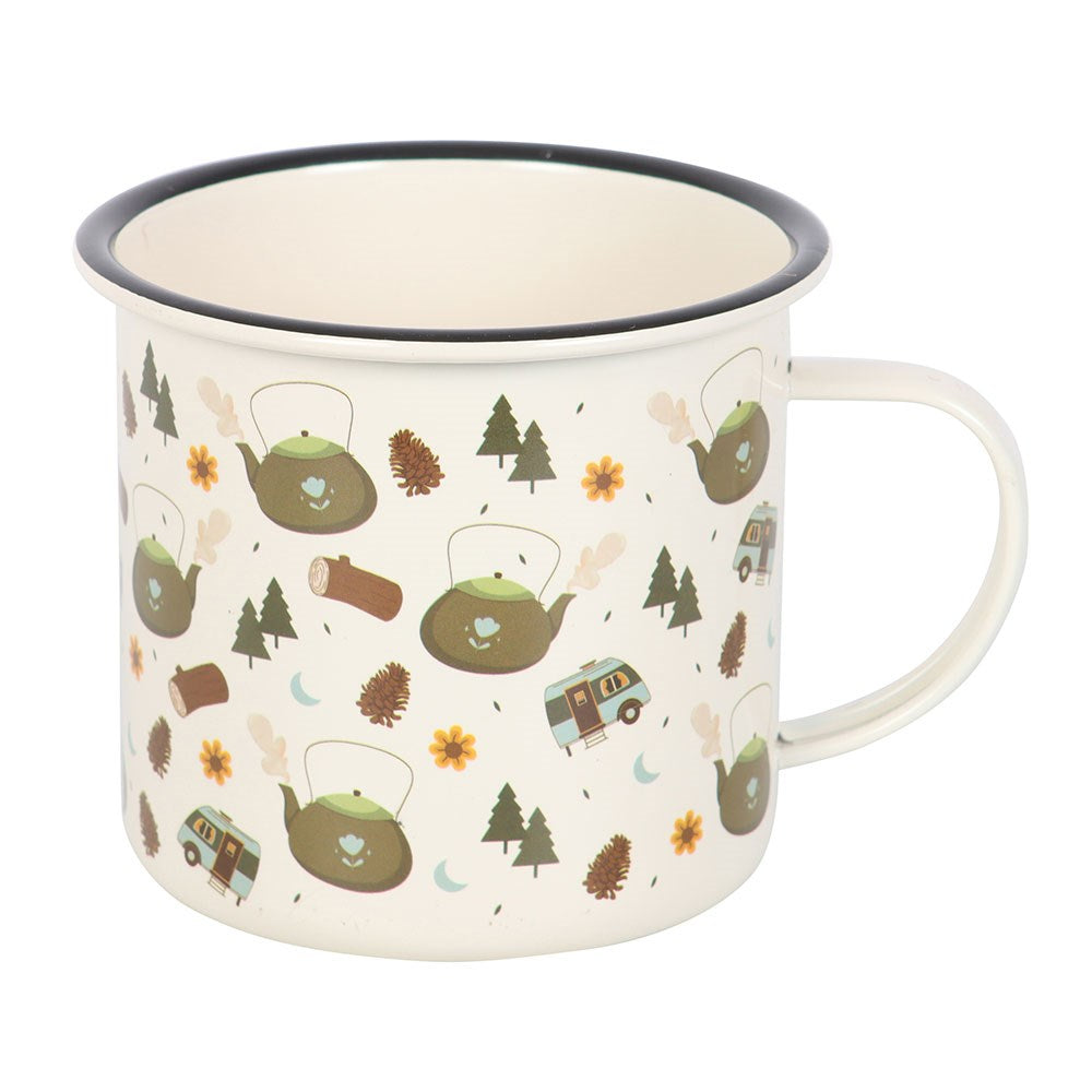 CAMPING PRINT ENAMEL MUG