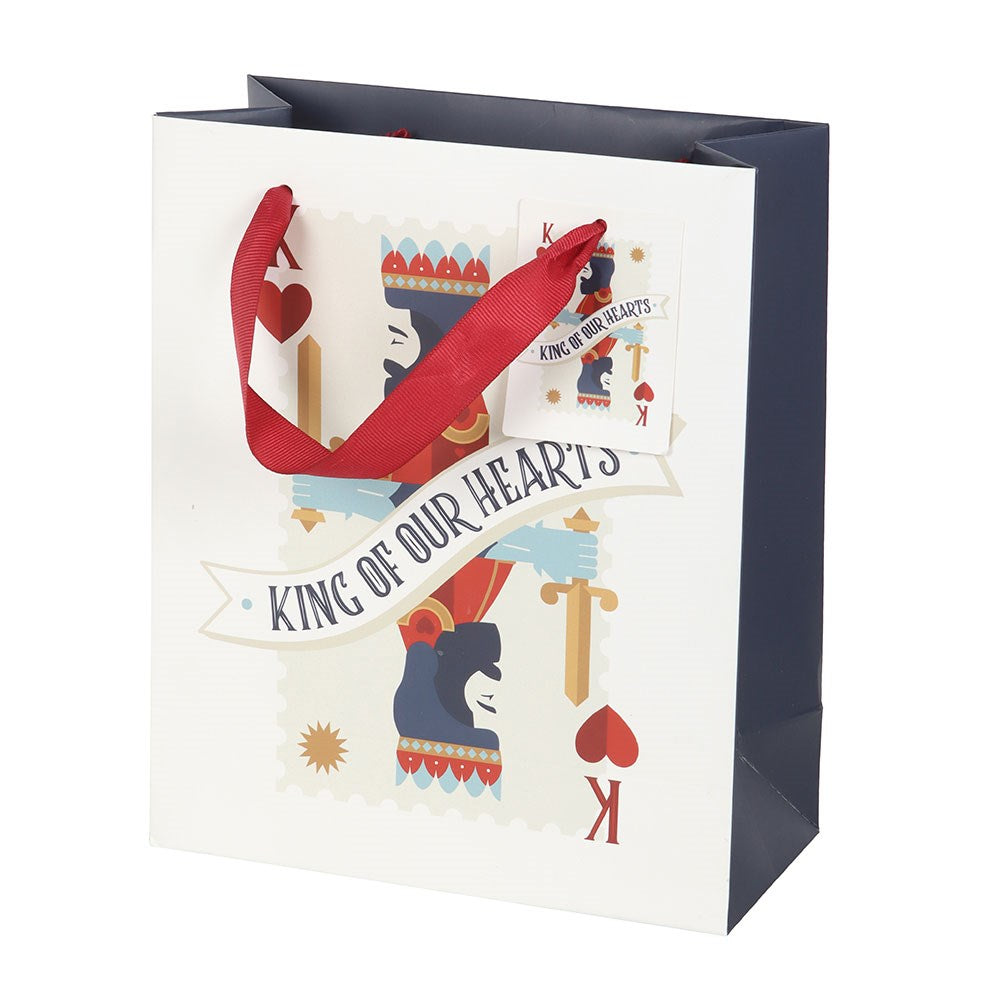 23CM MEDIUM KING OF OUR HEARTS PLAYING CARD GIFT BAG