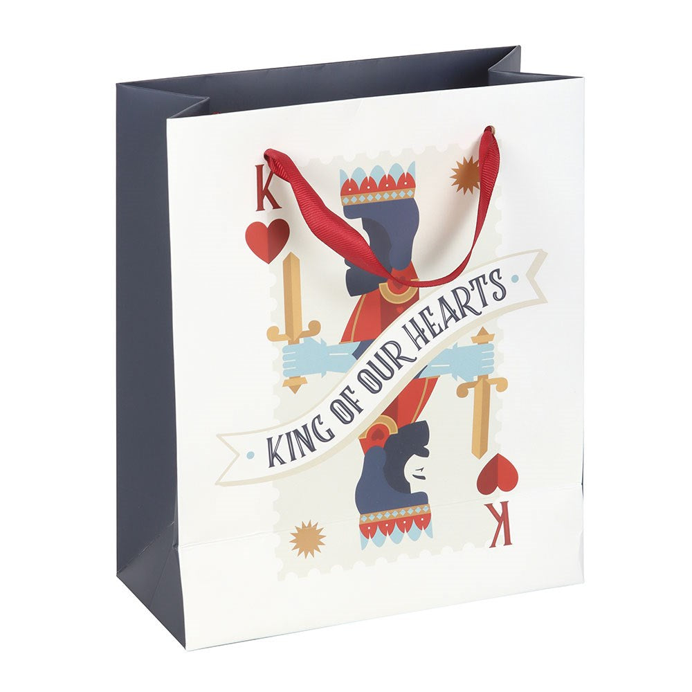 23CM MEDIUM KING OF OUR HEARTS PLAYING CARD GIFT BAG