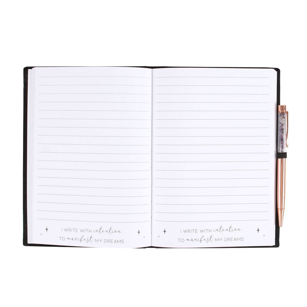 MANIFESTATION JOURNAL WITH AMETHYST PEN