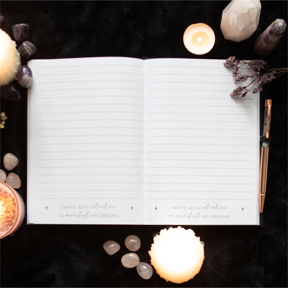 MANIFESTATION JOURNAL WITH AMETHYST PEN