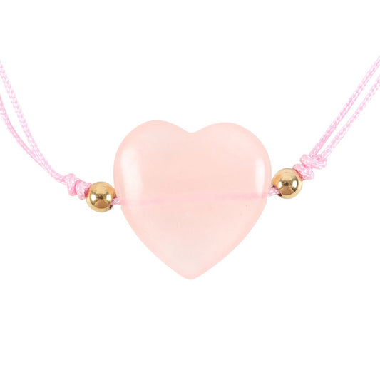 YOU ARE LOVED ROSE QUARTZ CRYSTAL HEART BRACELET