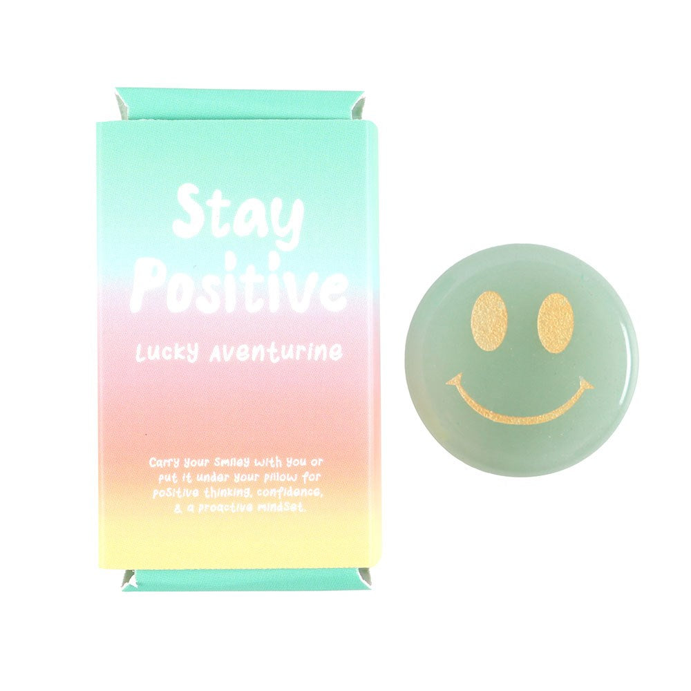 STAY POSITIVE AVENTURINE HAPPY FACE CRYSTAL