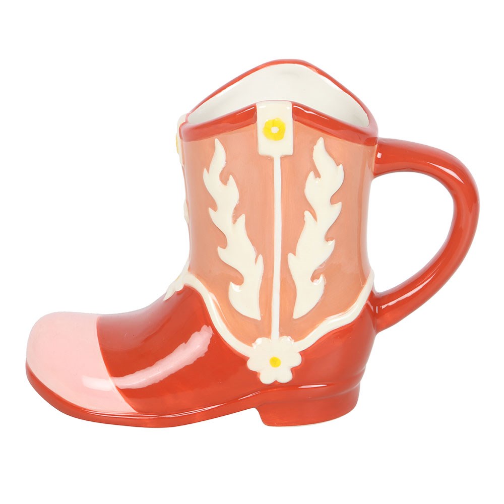 PINK COWBOY BOOT SHAPED MUG