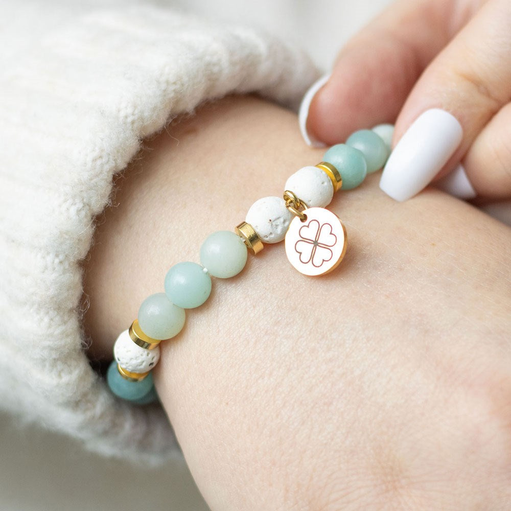 ABUNDANCE AMAZONITE CRYSTAL ESSENTIAL OIL BRACELET