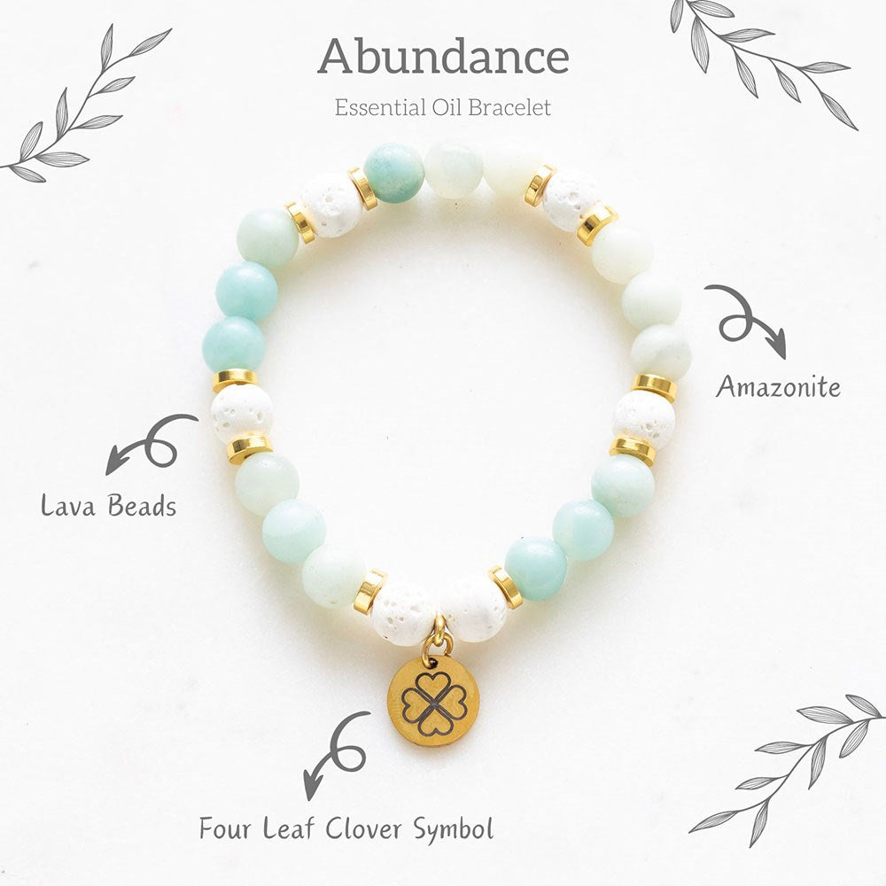 ABUNDANCE AMAZONITE CRYSTAL ESSENTIAL OIL BRACELET