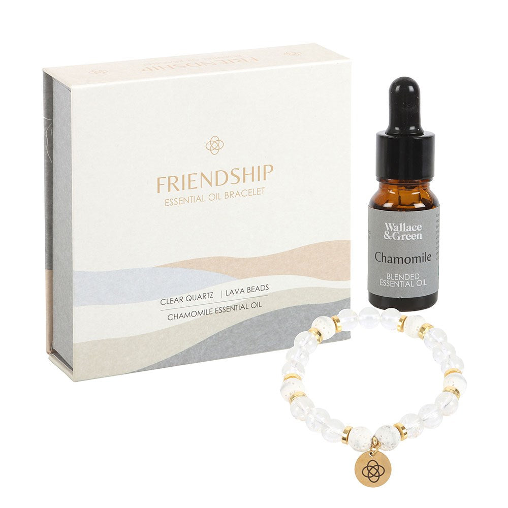 FRIENDSHIP CLEAR QUARTZ ESSENTIAL OIL BRACELET