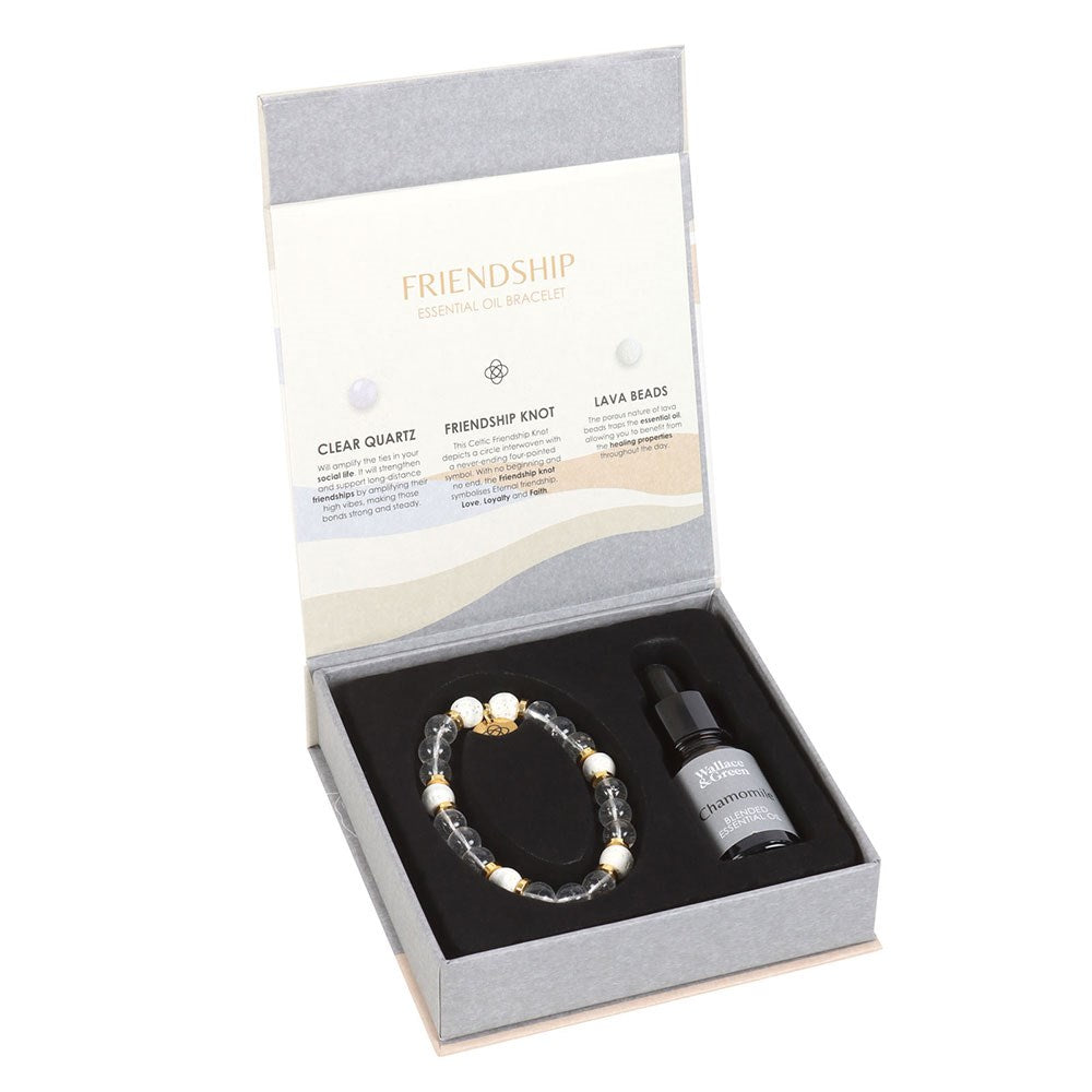FRIENDSHIP CLEAR QUARTZ ESSENTIAL OIL BRACELET