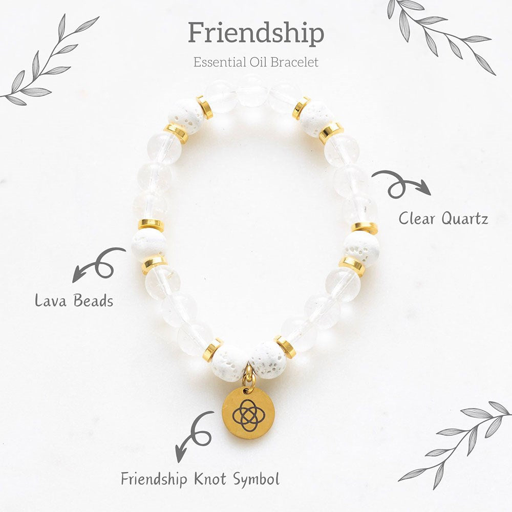 FRIENDSHIP CLEAR QUARTZ ESSENTIAL OIL BRACELET