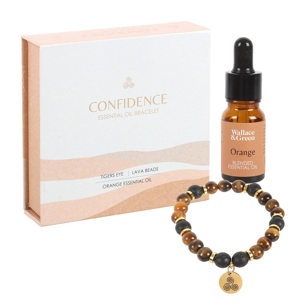 CONFIDENCE TIGER'S EYE CRYSTAL ESSENTIAL OIL BRACELET