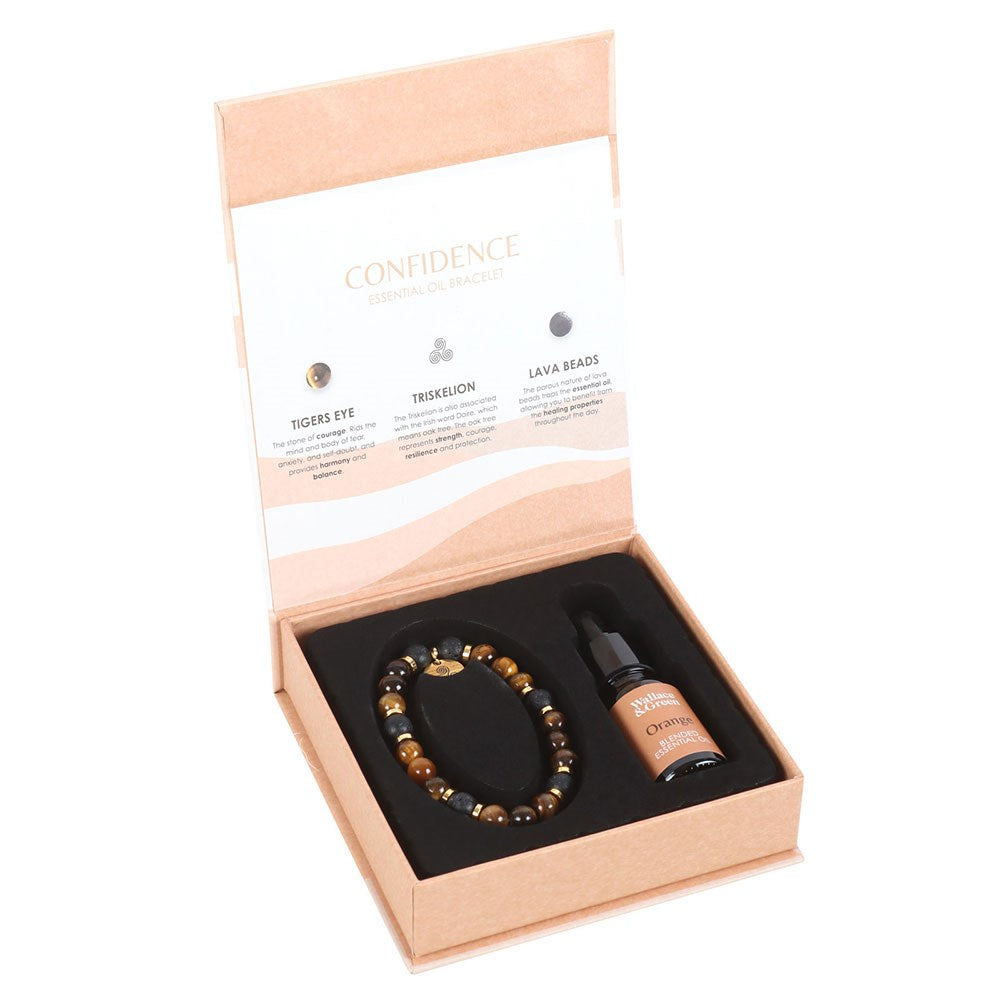 CONFIDENCE TIGER'S EYE CRYSTAL ESSENTIAL OIL BRACELET