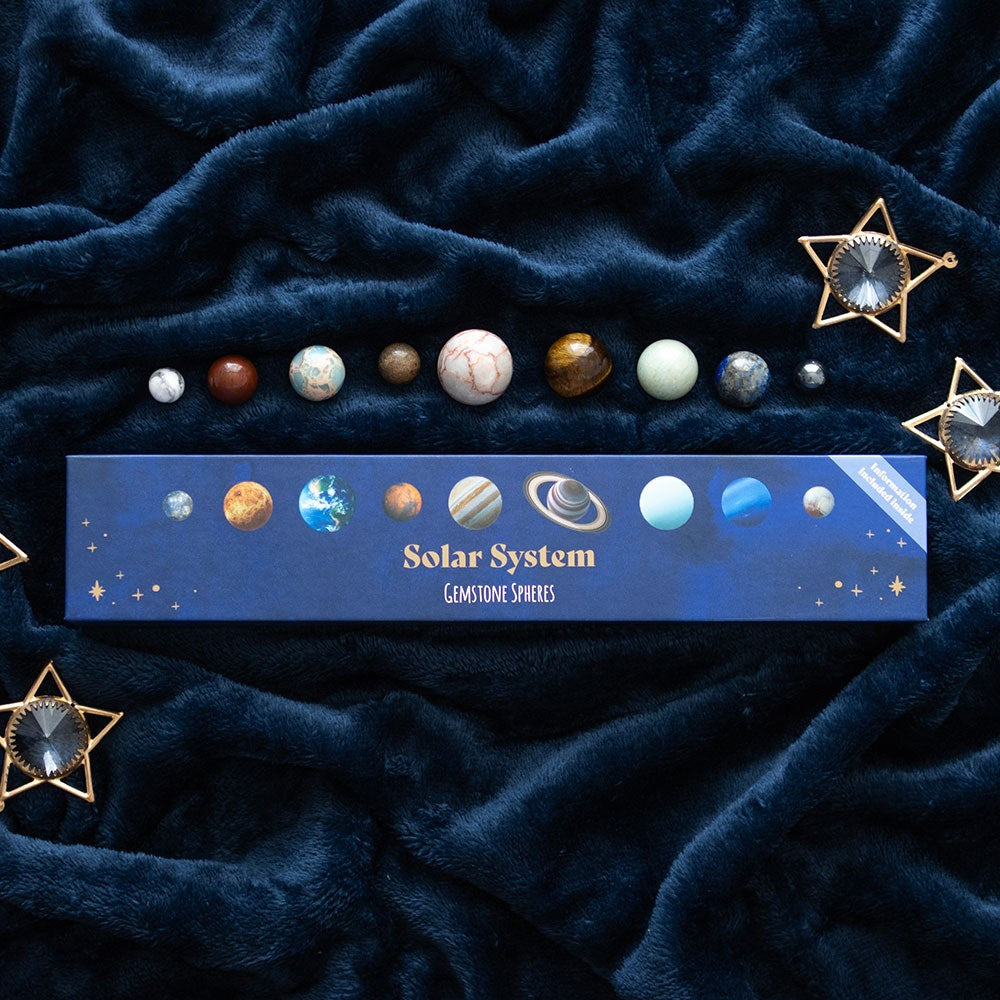 SOLAR SYSTEM GEMSTONE CRYSTAL SPHERE SET