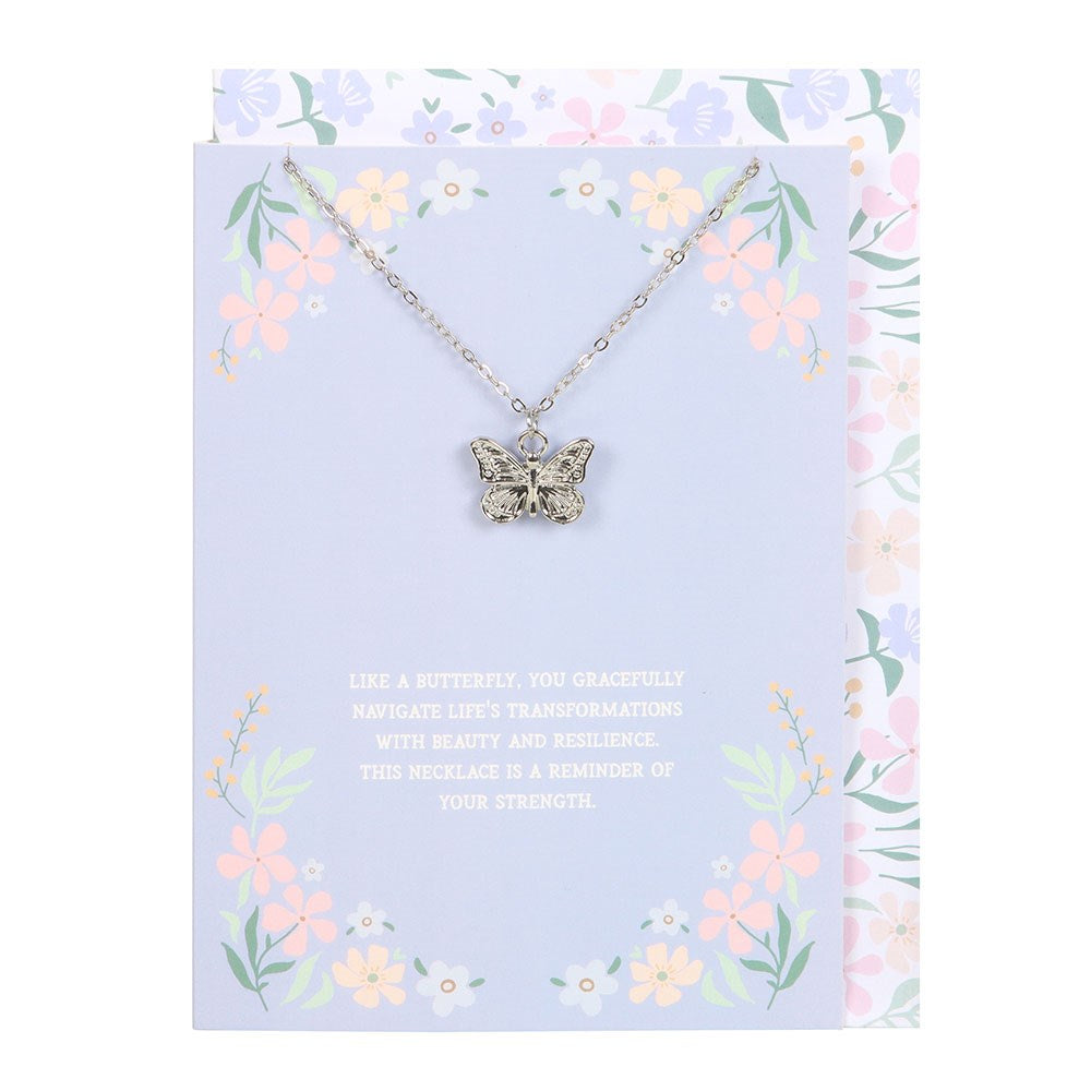 BUTTERFLY NECKLACE ON GREETING CARD