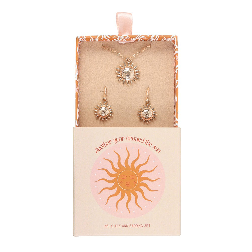 SUN EARRING AND NECKLACE SET