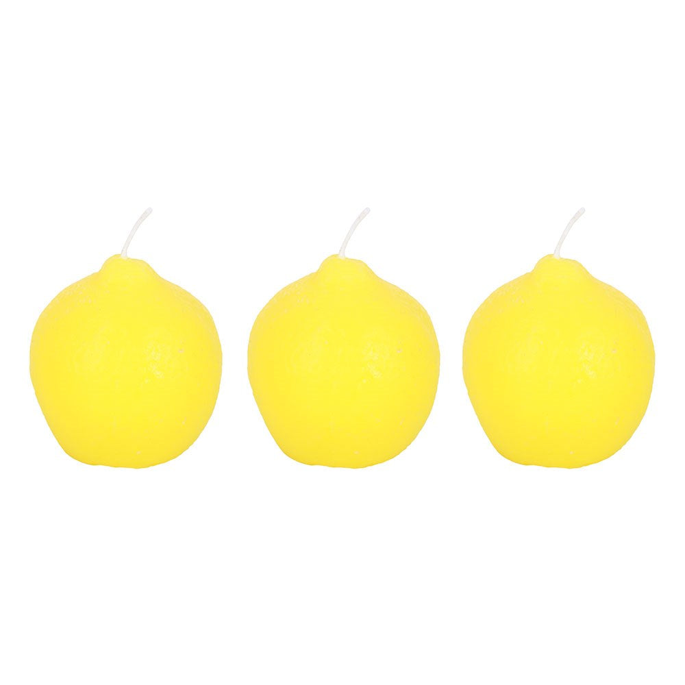 SET OF 3 LEMON SHAPED CANDLES