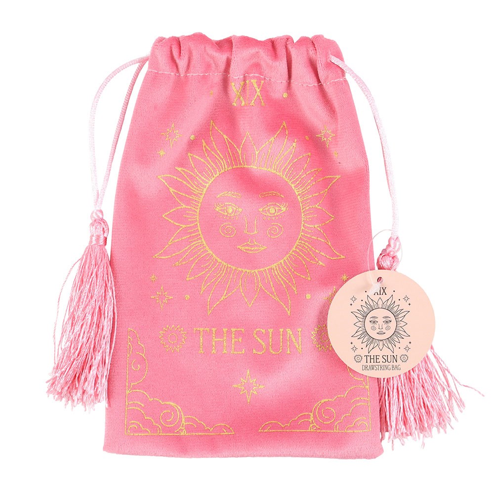 THE SUN VINTAGE TAROT VELVET DRAWSTRING BAG